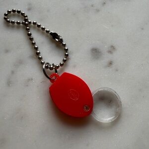 1960s Cracker Jack toy Hong Kong rare Red Keychain with working Magnifier charm